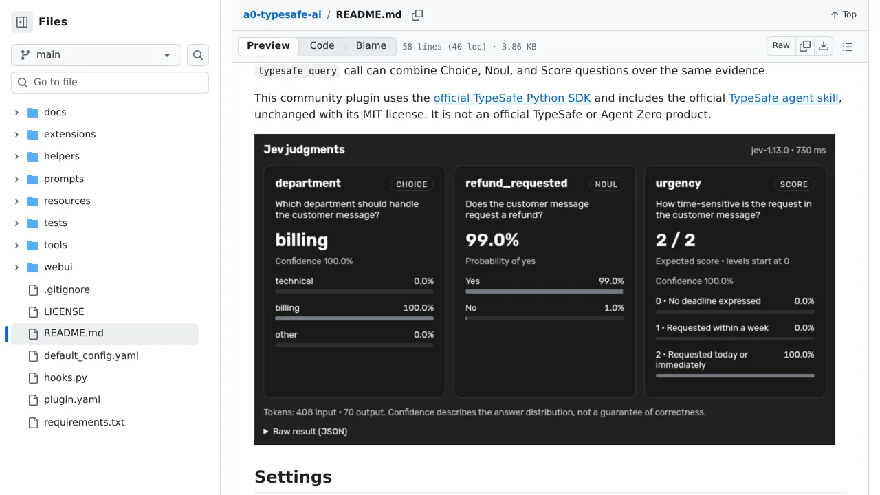 Source screenshot of a0-typesafe-ai