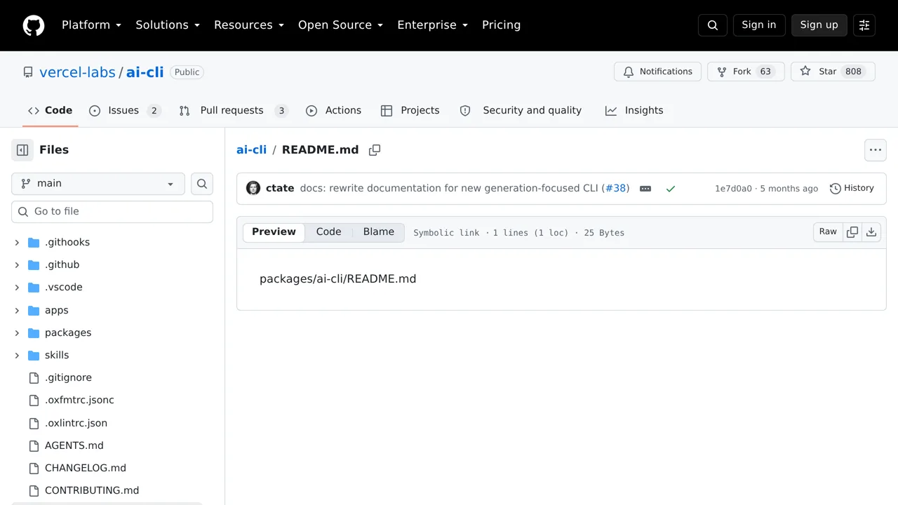 Source screenshot of ai-cli