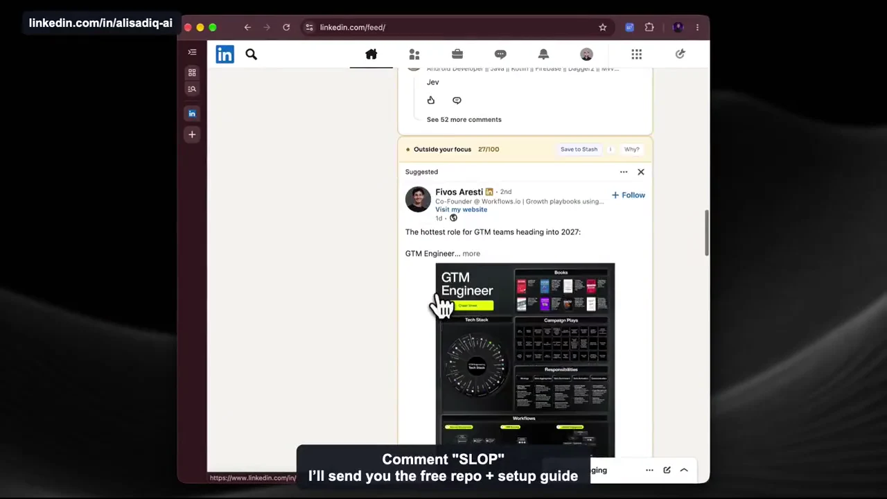Recorded frame of Ali’s LinkedIn filter