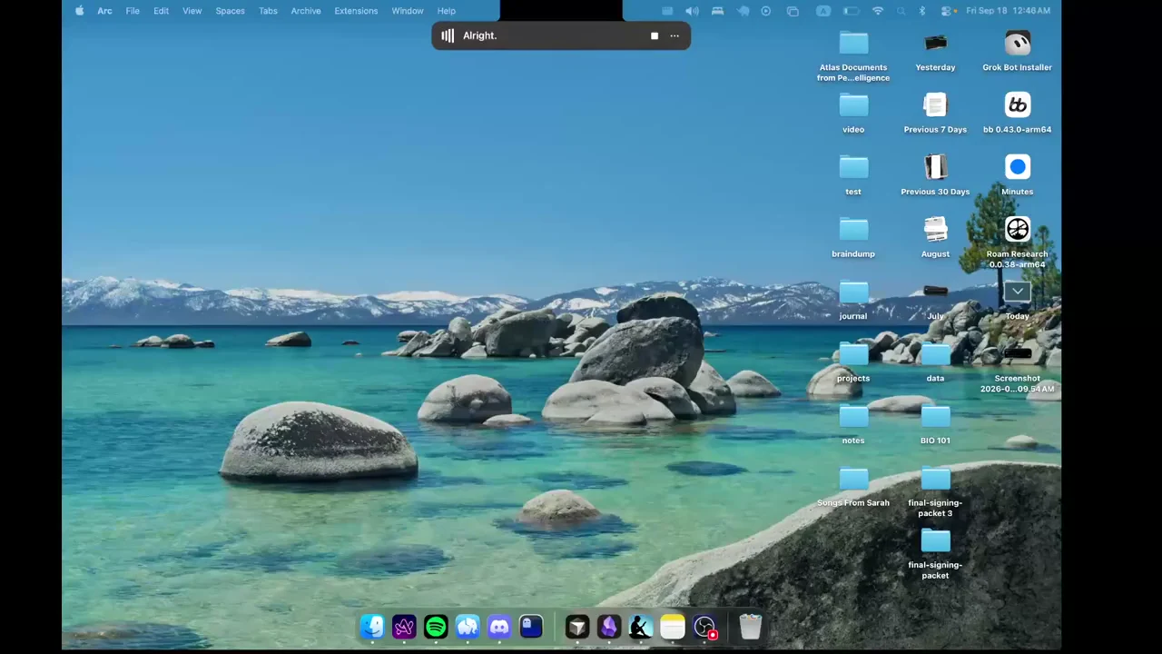 Recorded frame of Voice-Controlled Computer Use