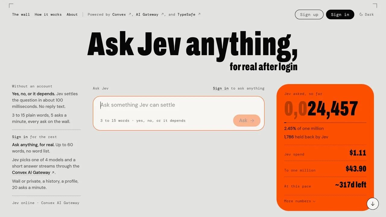 Source screenshot of Ask Jev
