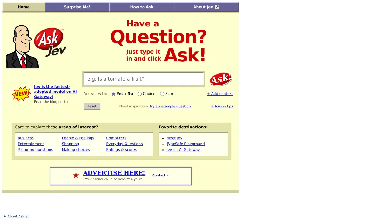 Source screenshot of AskJev.net