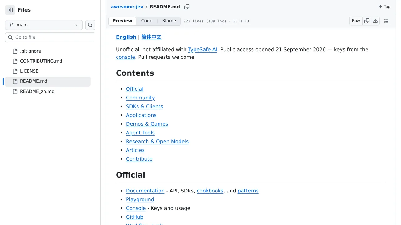Source screenshot of awesome-jev (AnotiaWang)