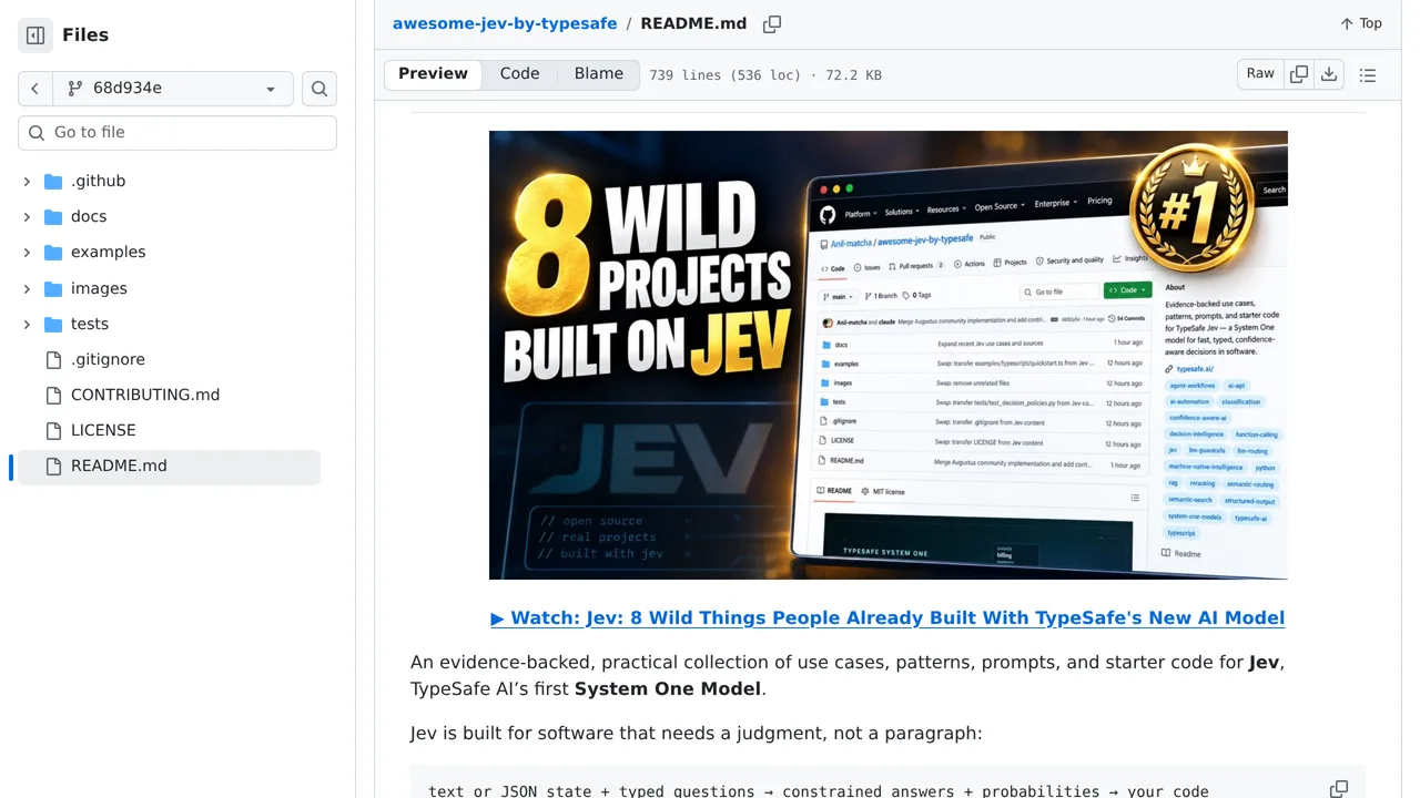 Source screenshot of Awesome Jev by TypeSafe