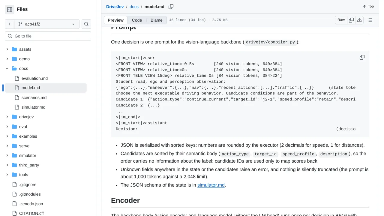 Source screenshot of DriveJev