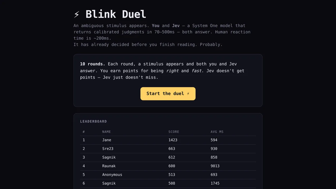 Source screenshot of Blink Duel