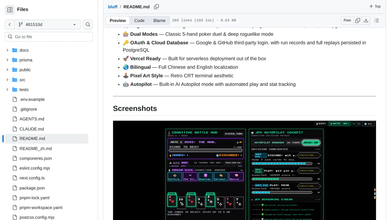 Source screenshot of BLUFF