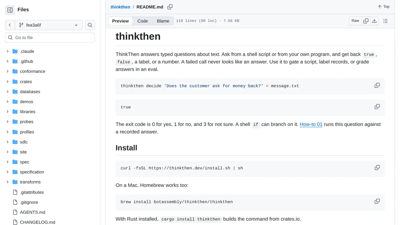 Source screenshot of ThinkThen
