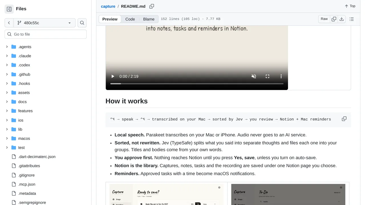Source screenshot of Capture