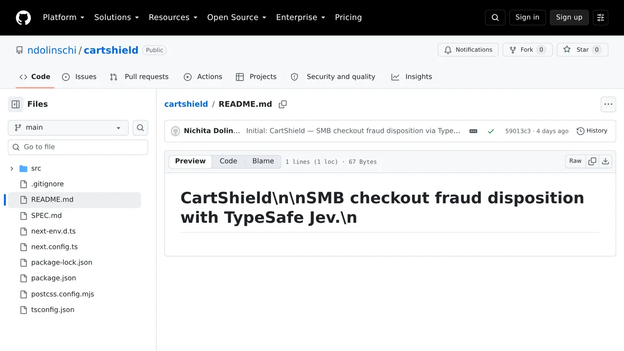 Source screenshot of cartshield