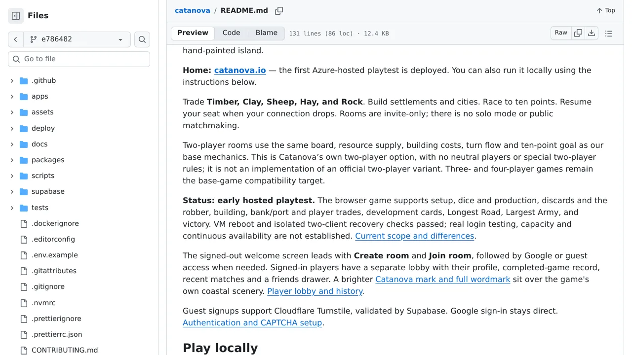Source screenshot of Catanova