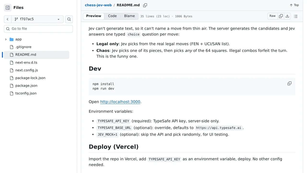 Source screenshot of Chess Jev Web