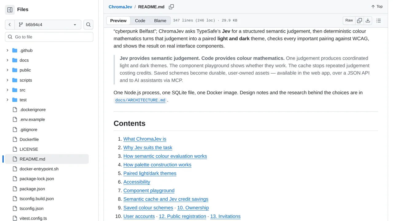 Source screenshot of ChromaJev