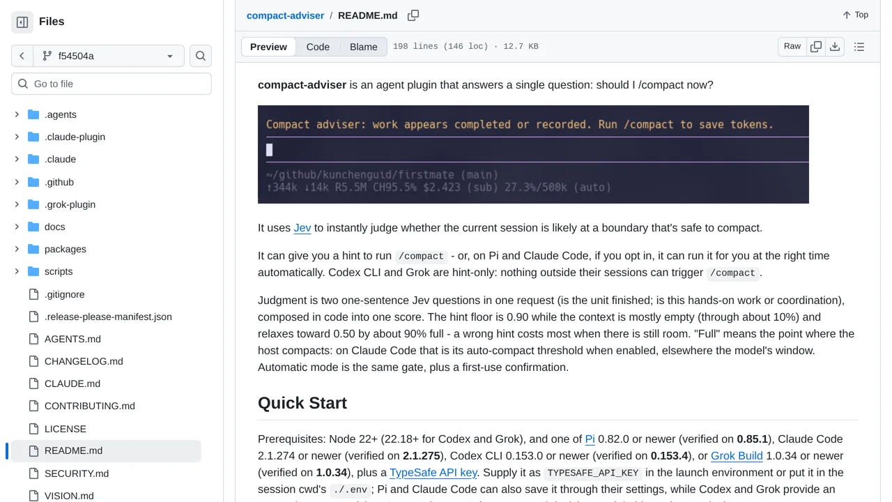 Source screenshot of compact-adviser