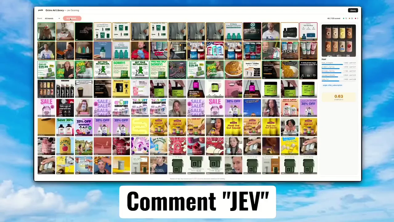 Recorded frame of Competitor ad scoring