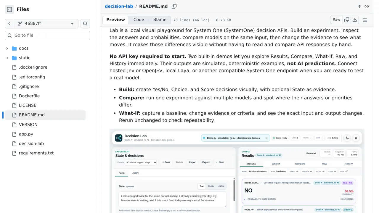 Source screenshot of Decision Lab