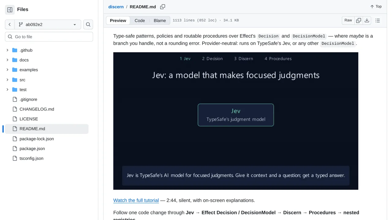 Source screenshot of Discern