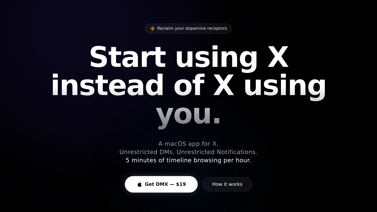 Source screenshot of dmx.to