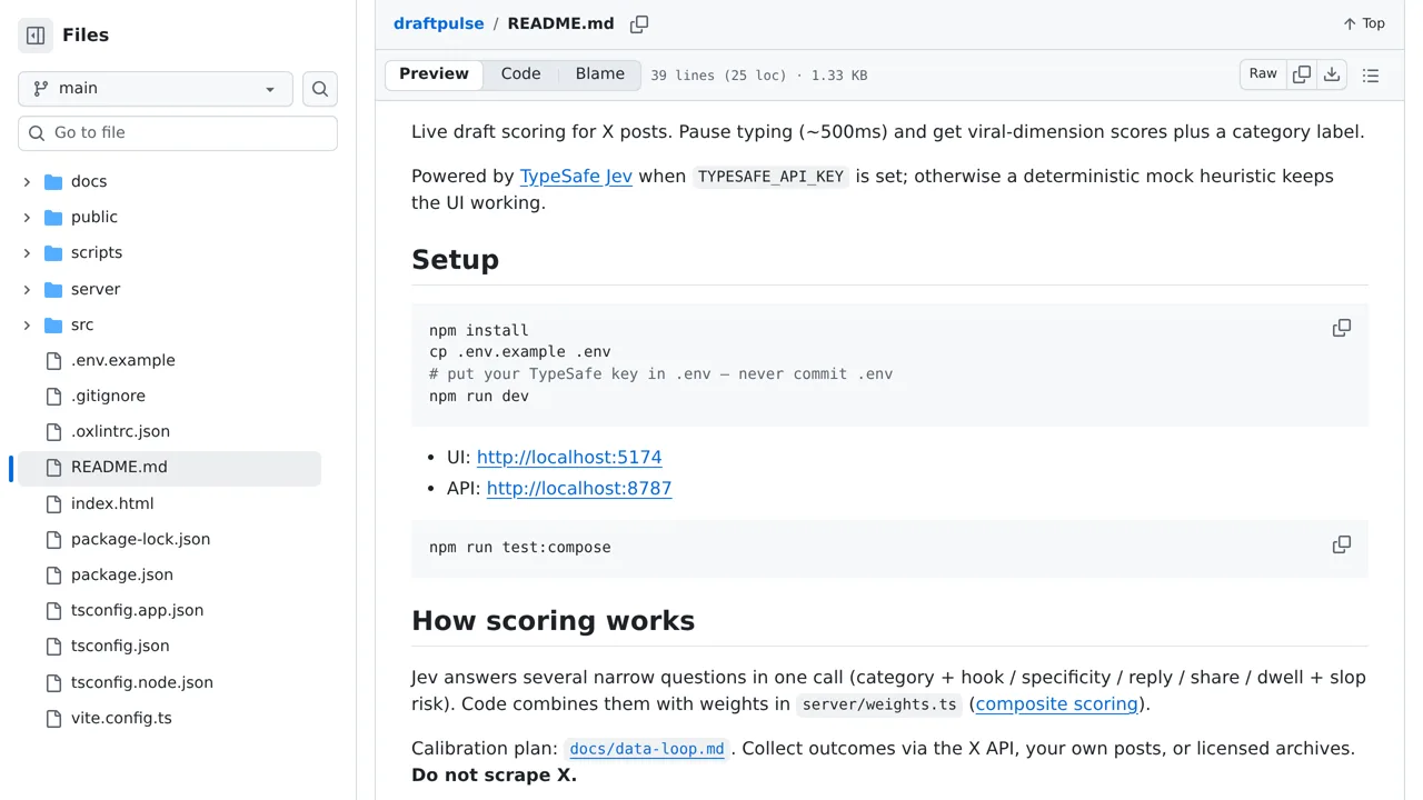 Source screenshot of draftpulse