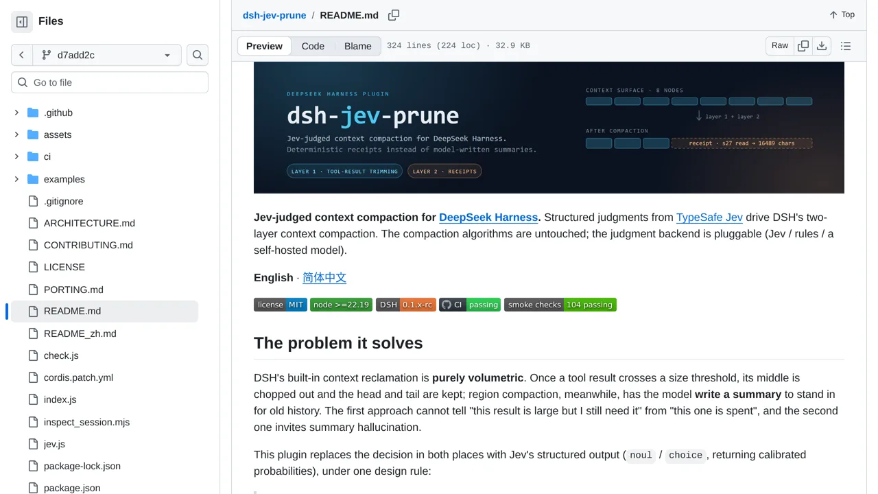 Source screenshot of dsh-jev-prune