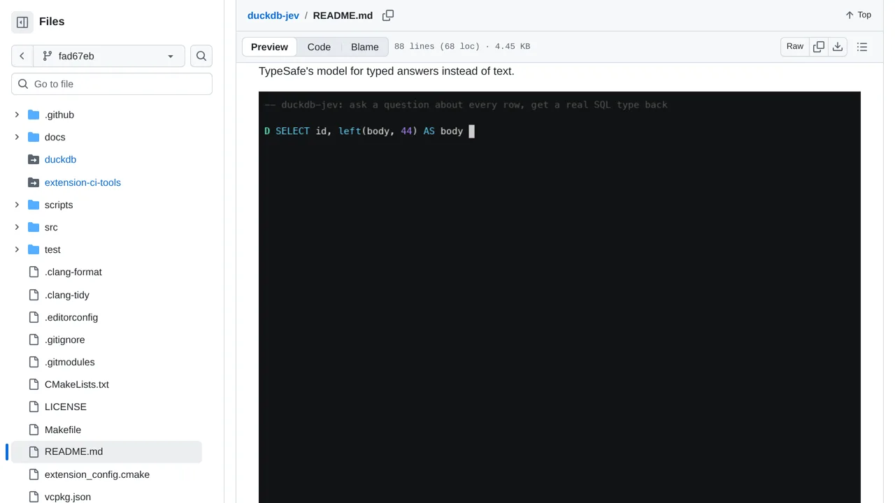 Source screenshot of duckdb-jev