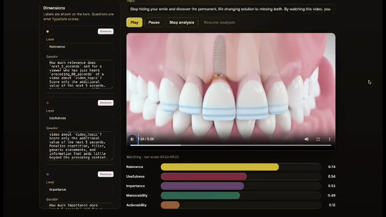 Recorded frame of Educational video segment scorer