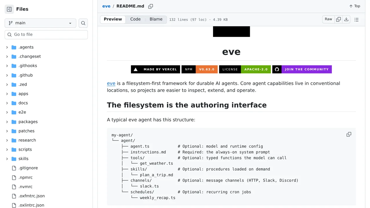 Source screenshot of eve