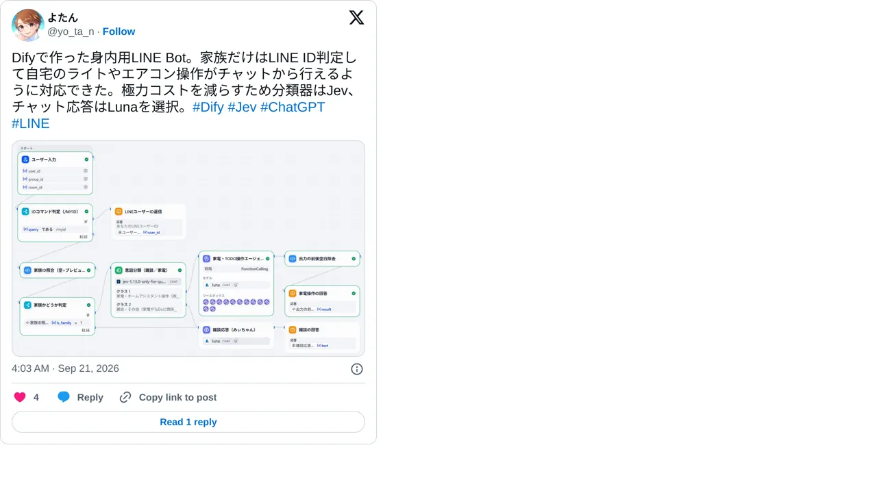 Source screenshot of Family LINE home control