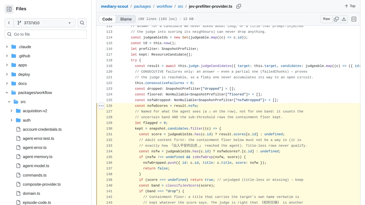 Source screenshot of mediary-scout