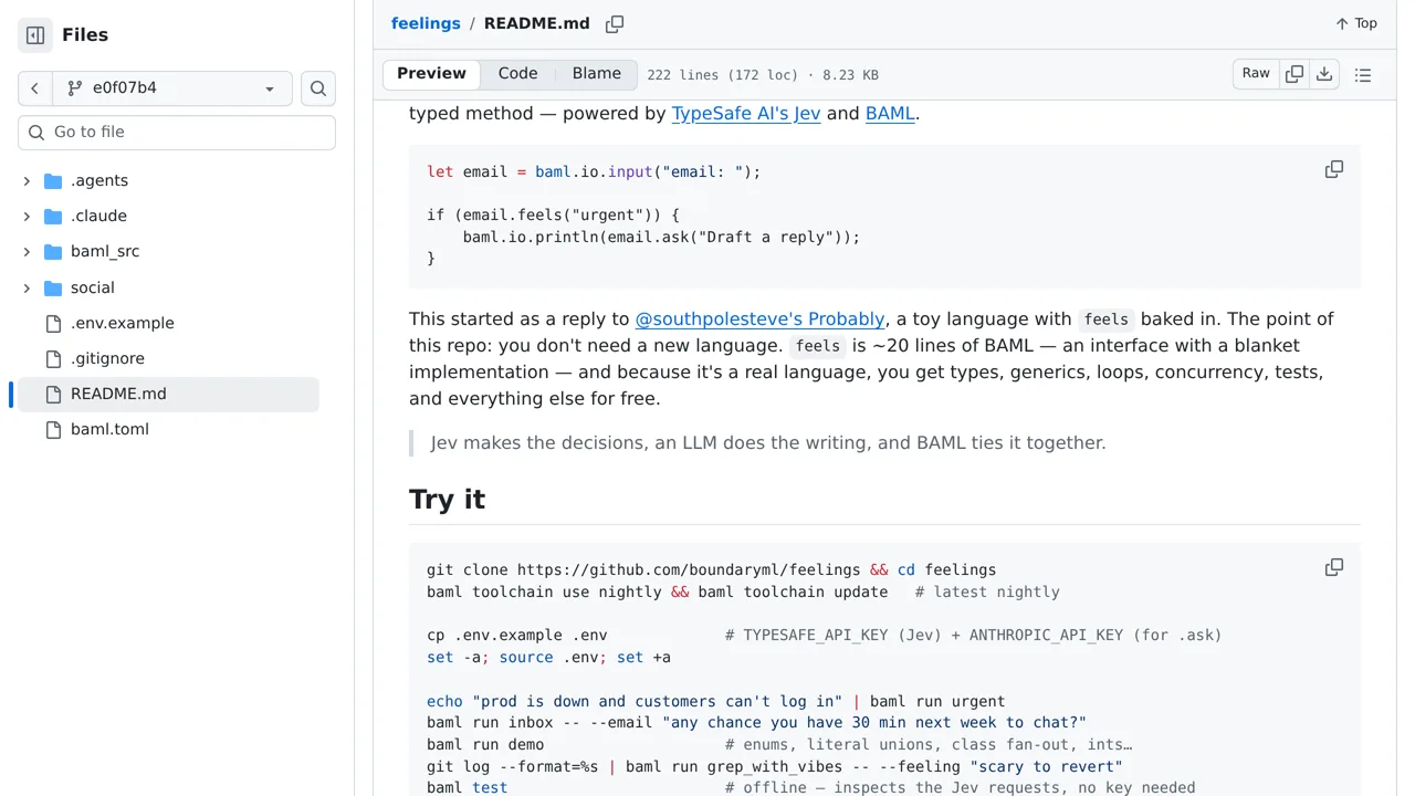 Source screenshot of feelings