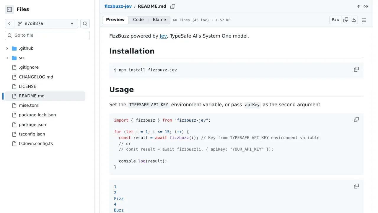 Source screenshot of fizzbuzz-jev