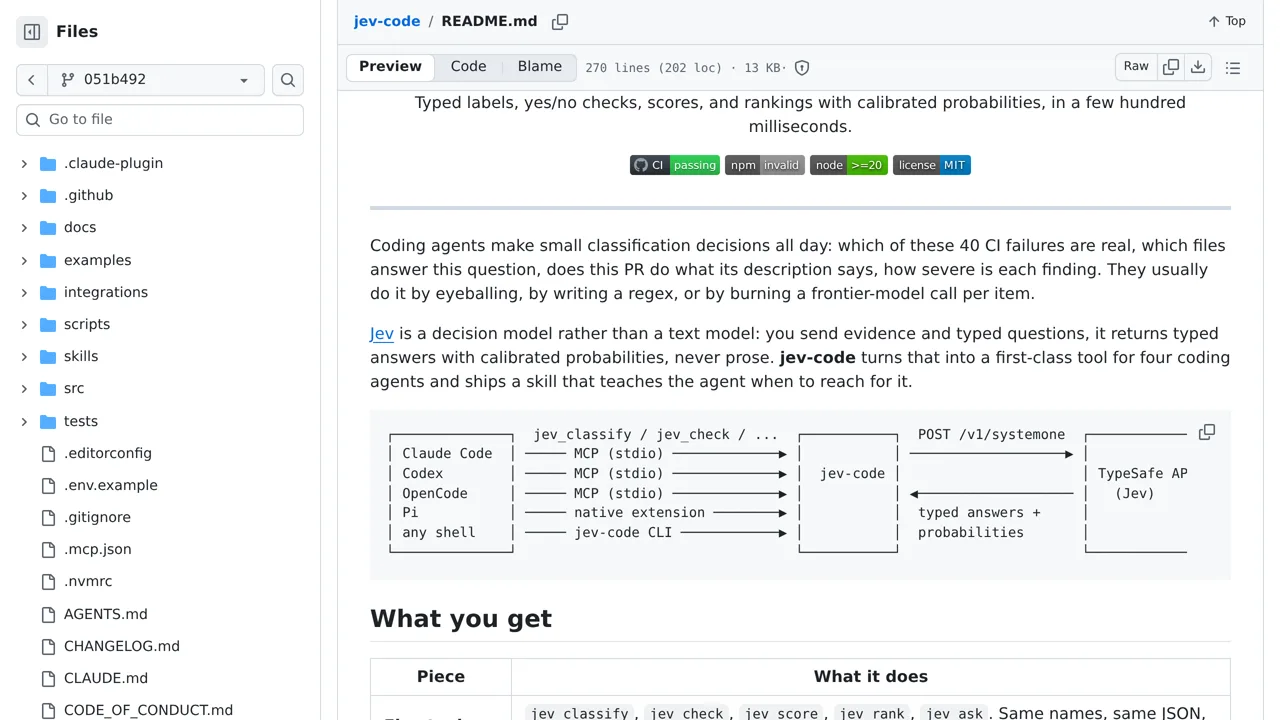 Source screenshot of jev-code
