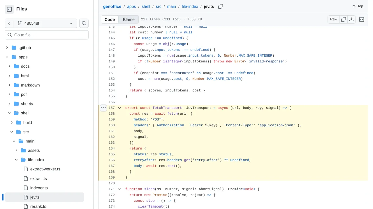 Source screenshot of genoffice