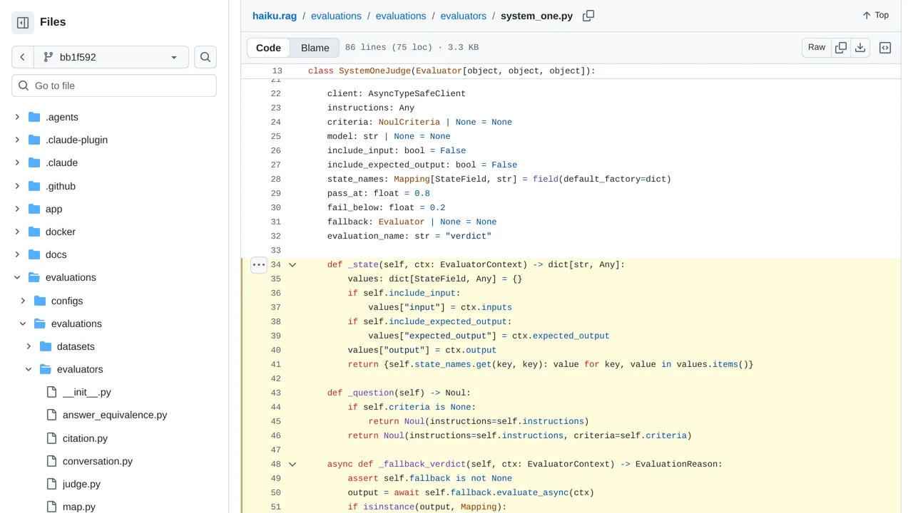 Source screenshot of haiku.rag