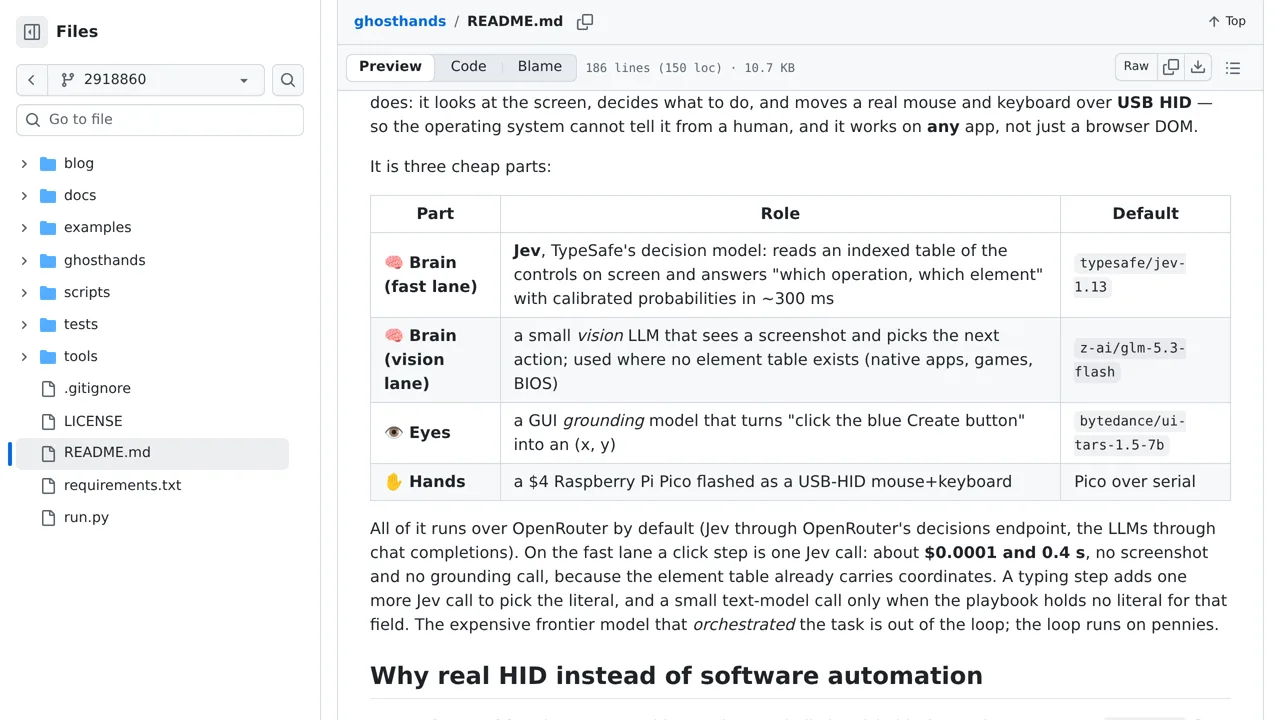 Source screenshot of ghosthands