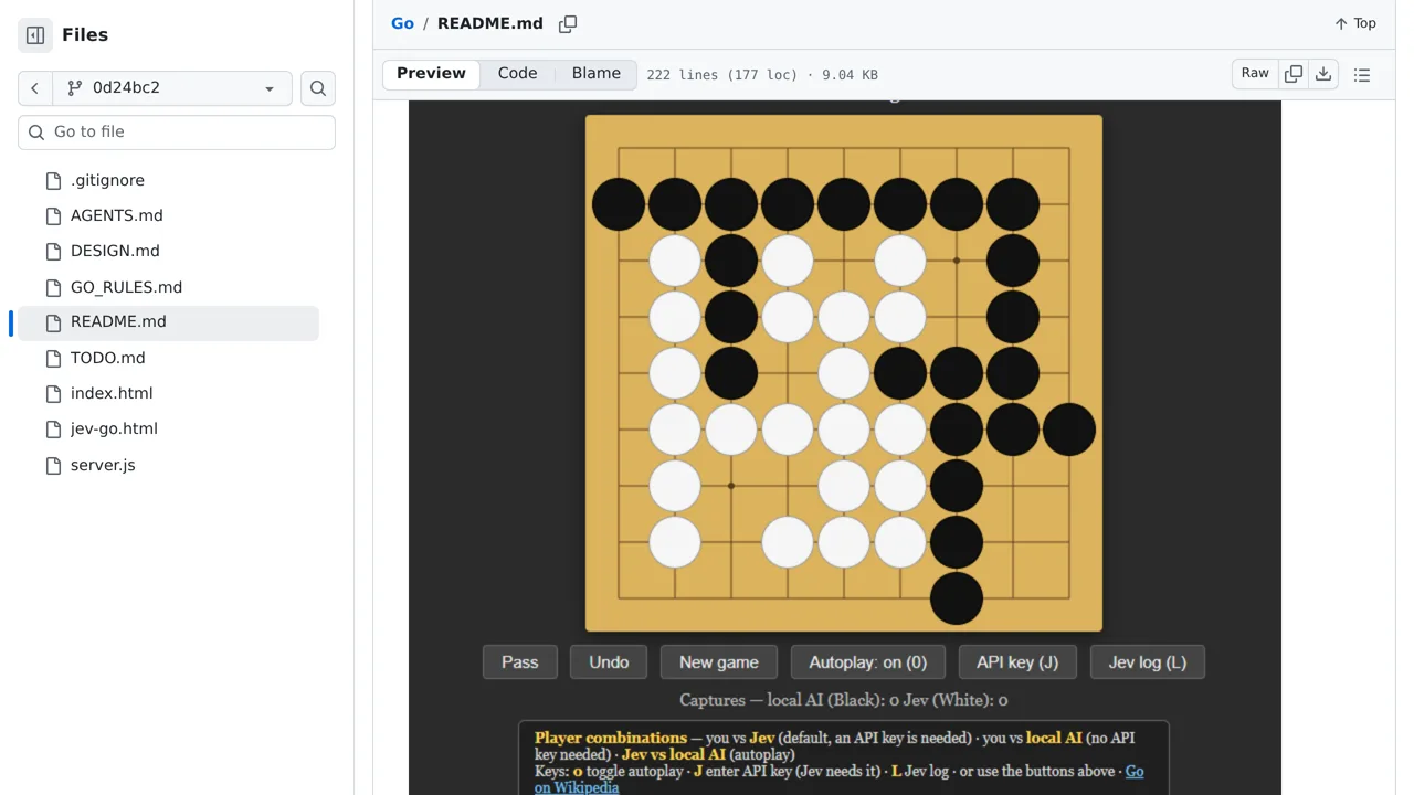 Source screenshot of Jev Go