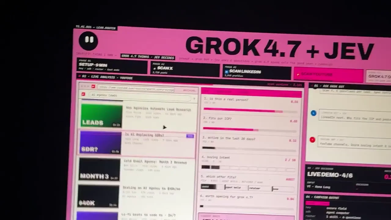 Recorded frame of Grok and Jev campaign router