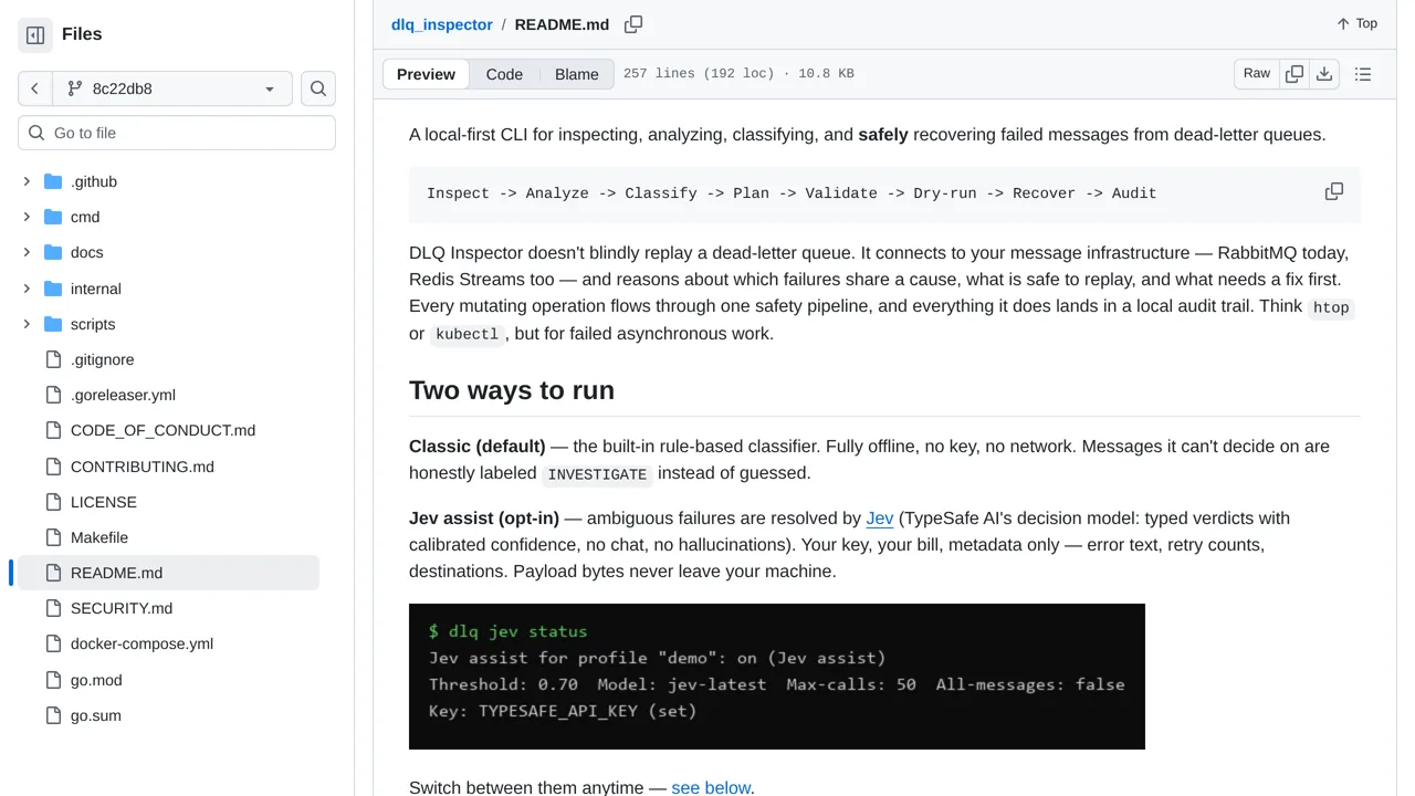 Source screenshot of DLQ Inspector