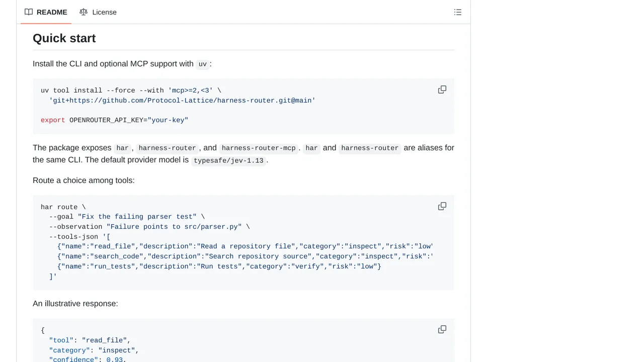 Source screenshot of Harness Router — Protocol Lattice