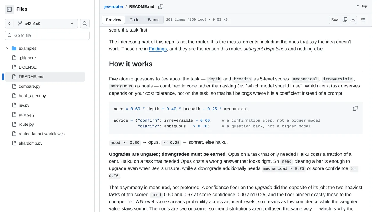 Source screenshot of jev-router