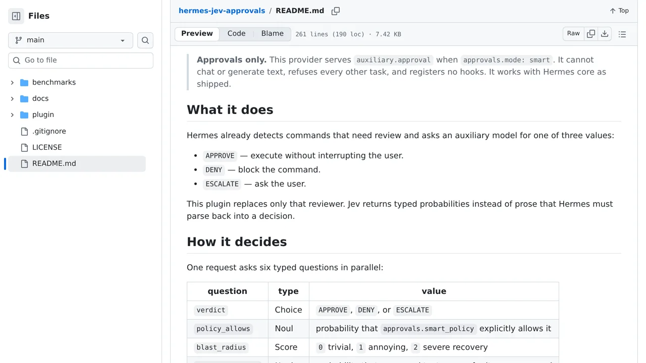 Source screenshot of hermes-jev-approvals