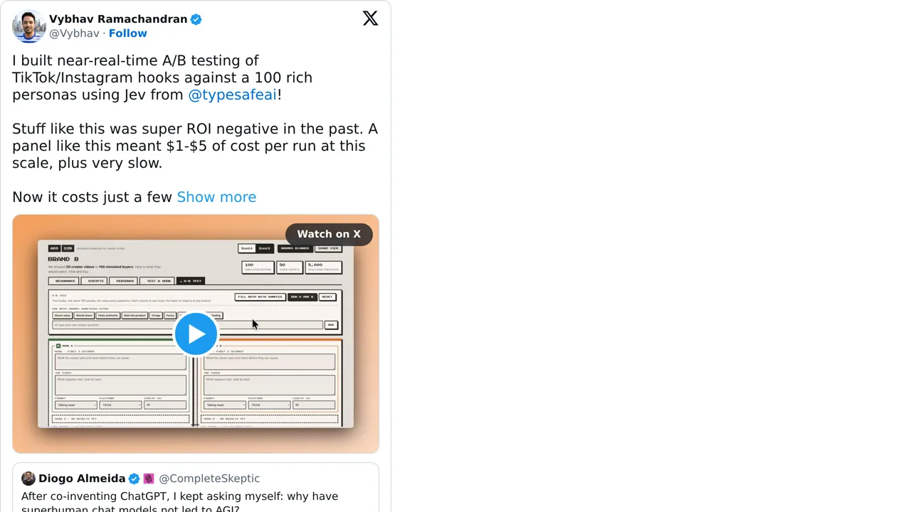 Source screenshot of Hook panel A/B tester