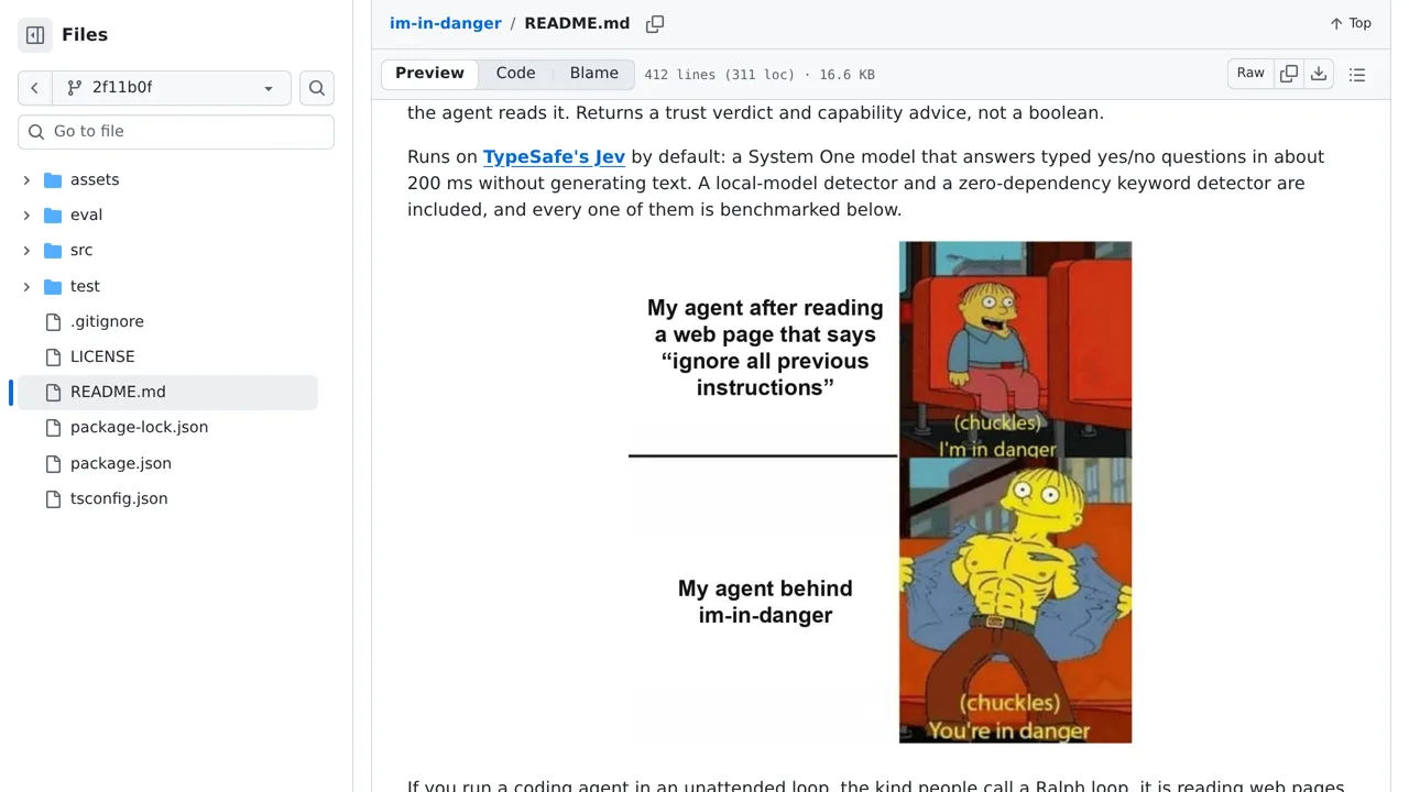 Source screenshot of im-in-danger