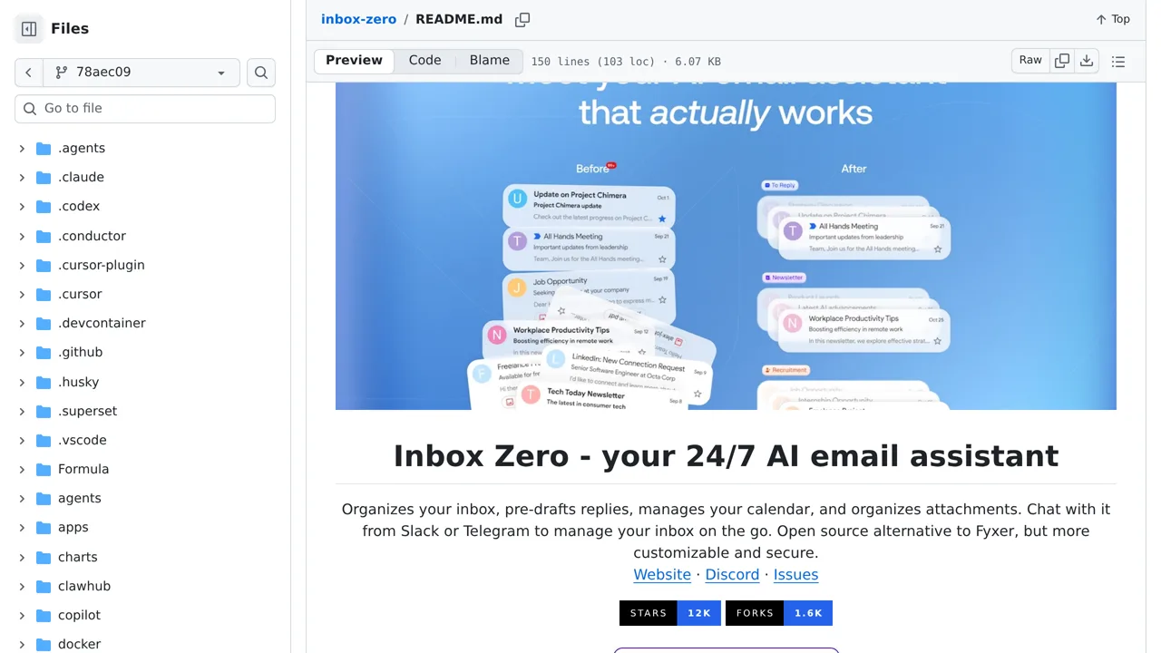 Source screenshot of Inbox Zero