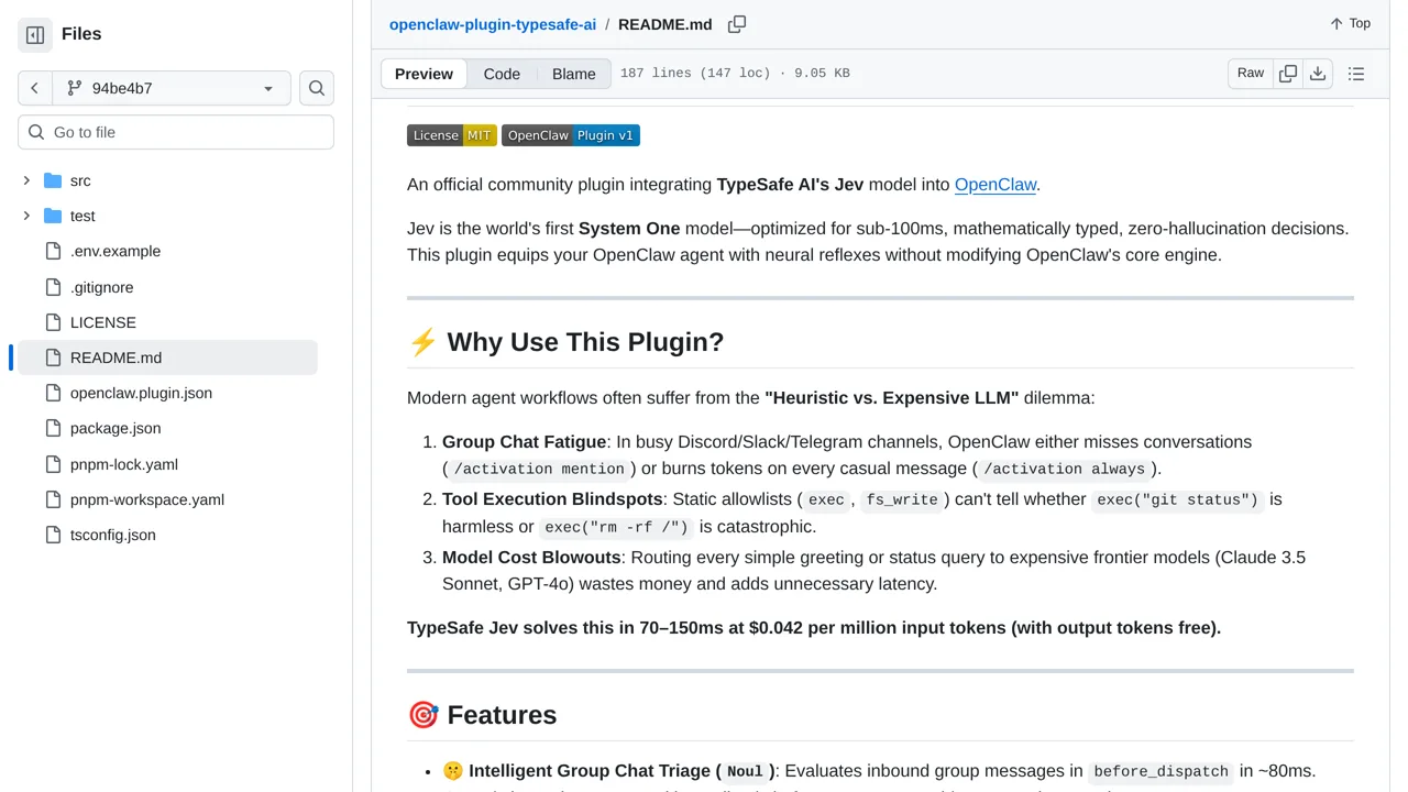 Source screenshot of TypeSafe AI for OpenClaw