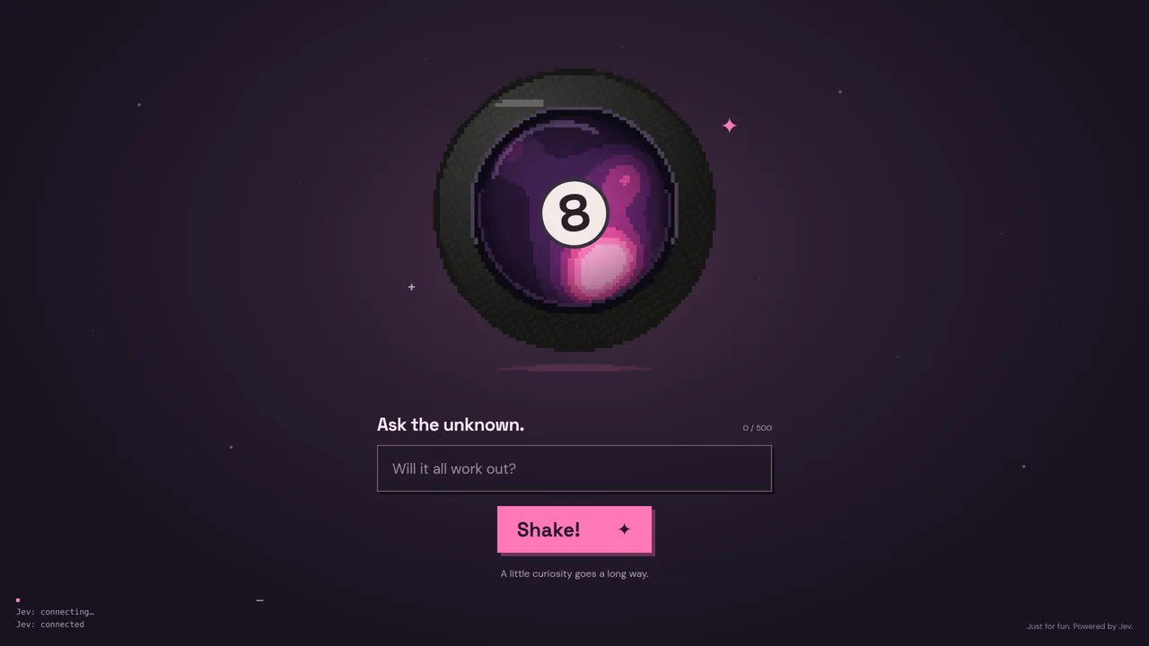 Source screenshot of jev-8-ball