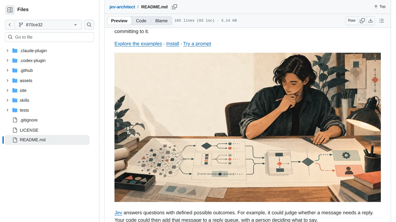 Source screenshot of Jev Architect