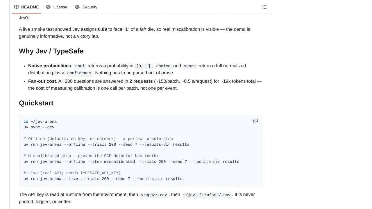 Source screenshot of Jev Arena — probability checks