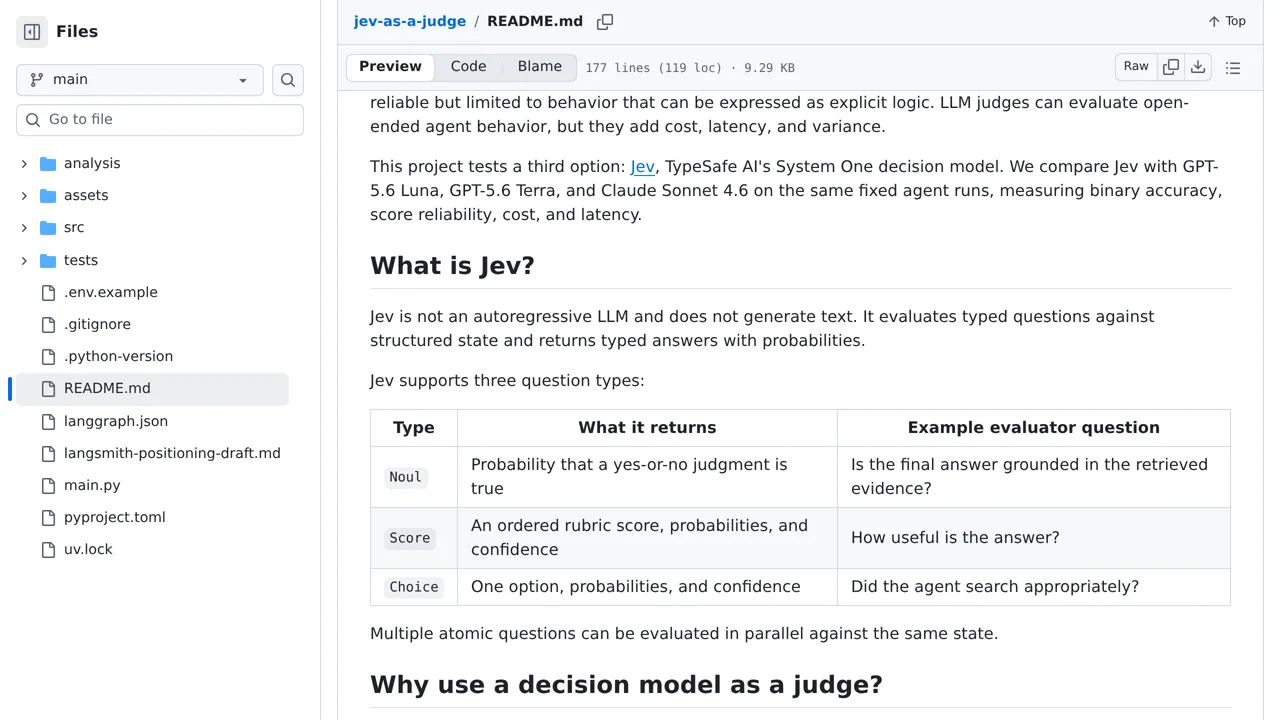 Source screenshot of jev-as-a-judge
