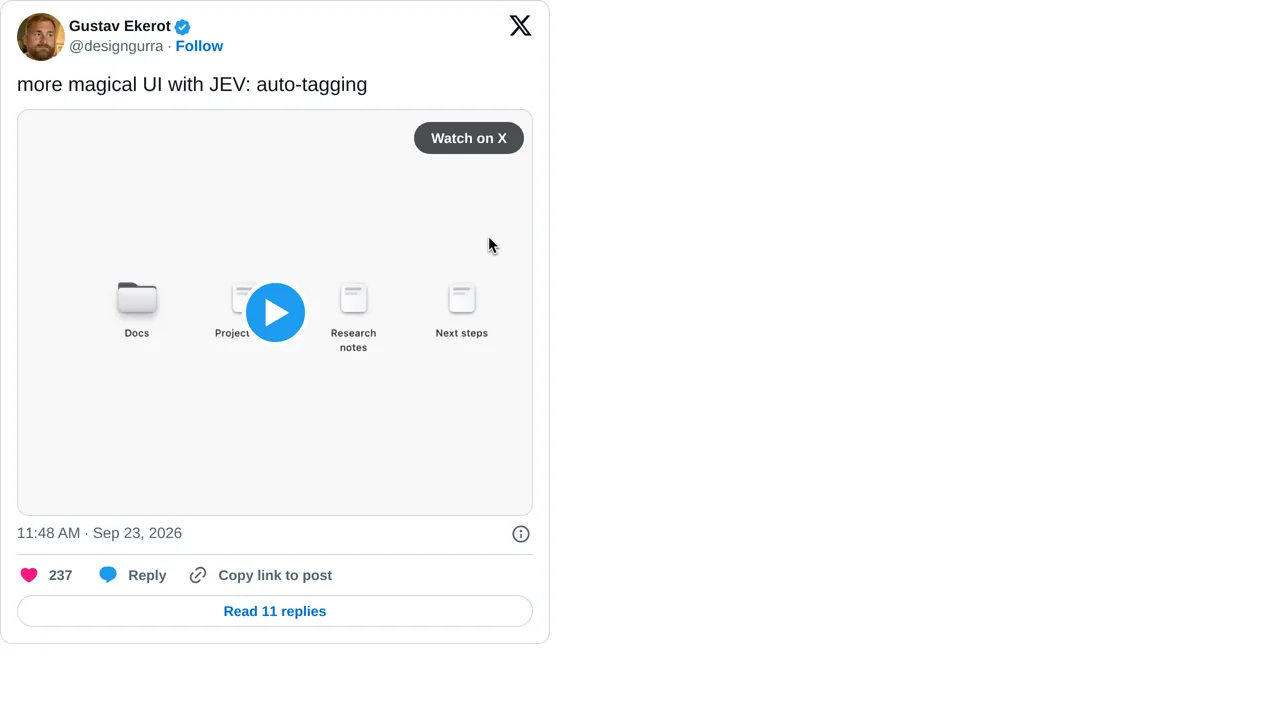 Source screenshot of Jev auto-tagging